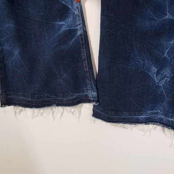 Textile Elizabeth and James Jimi Washed Dye Flare Leg Jeans 30 Blue Released Hem - Picture 5 of 11